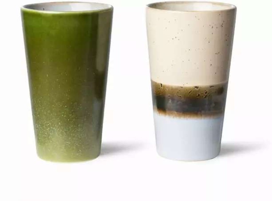 Cups * | 2 Ceramic Mugs 280 Ml 70'S Hkliving