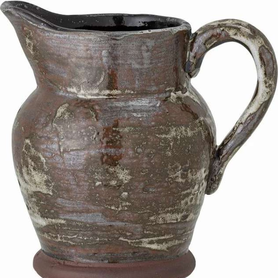 Jugs * | Calla Jug Brown Stoneware Bloomingville