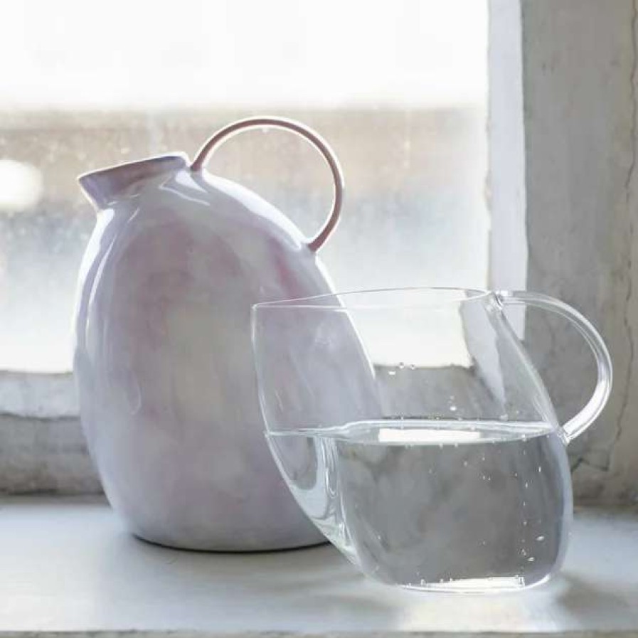 Jugs * | Stoneware Decanter Pale Pink 15Cm Serax