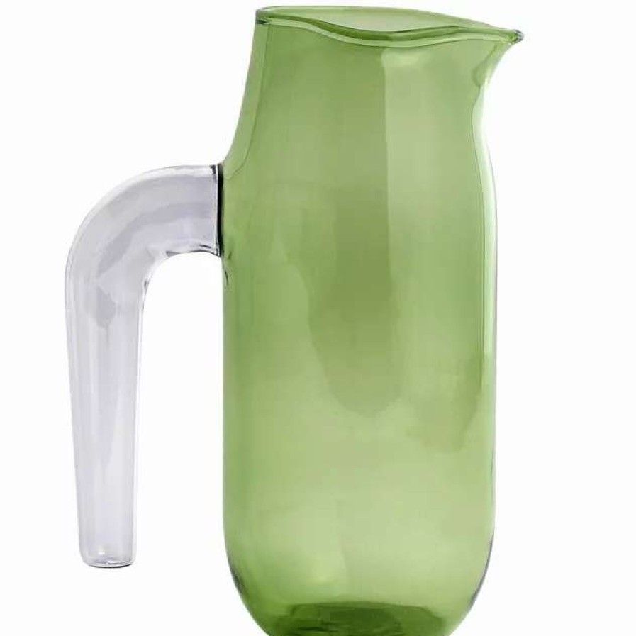 Jugs * | Green Glass Pitcher L Jug Hay