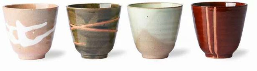 Cups * | 4 Japanese Yunomi Mugs Hkliving