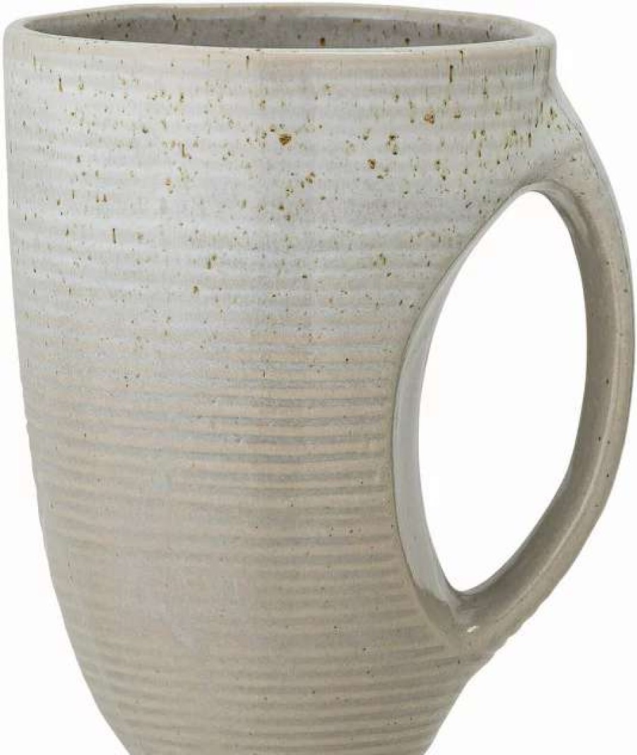 Cups * | Taupe Mug Grey Stoneware Bloomingville