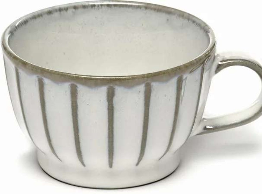 Cups * | White Stoneware Coffee Cup 15 Cl Inku Serax