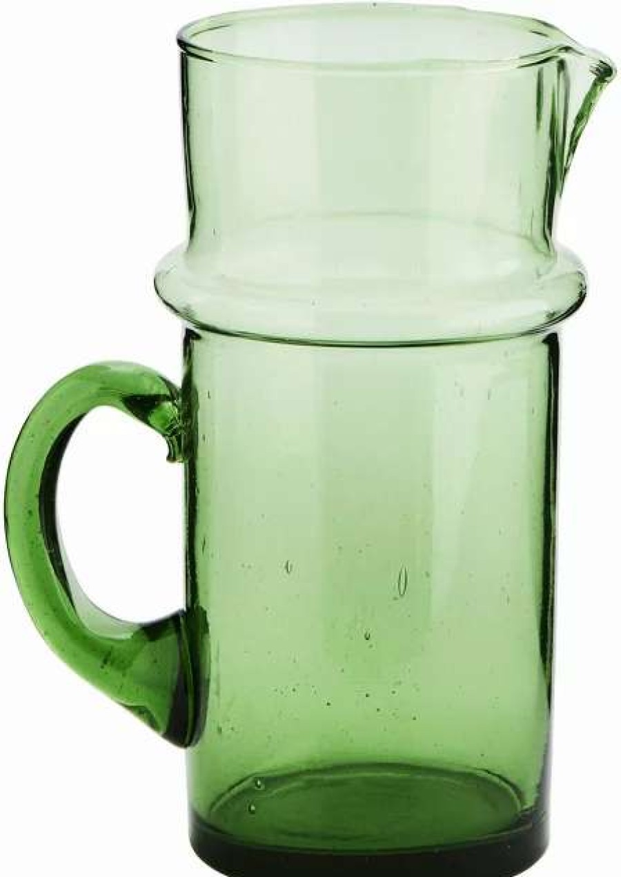 Jugs * | Green Glass Jug Beldi Madam Stoltz