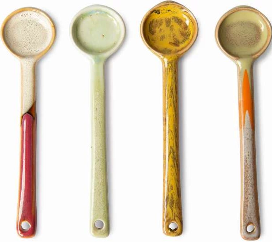 Spoons * | 4 Ceramic Spoons 70'S Tableware Hkliving