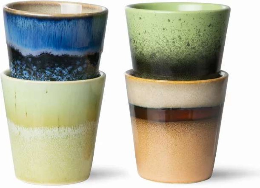 Cups * | 4 Ceramic Ristretto Cups 70'S Tableware Hkliving