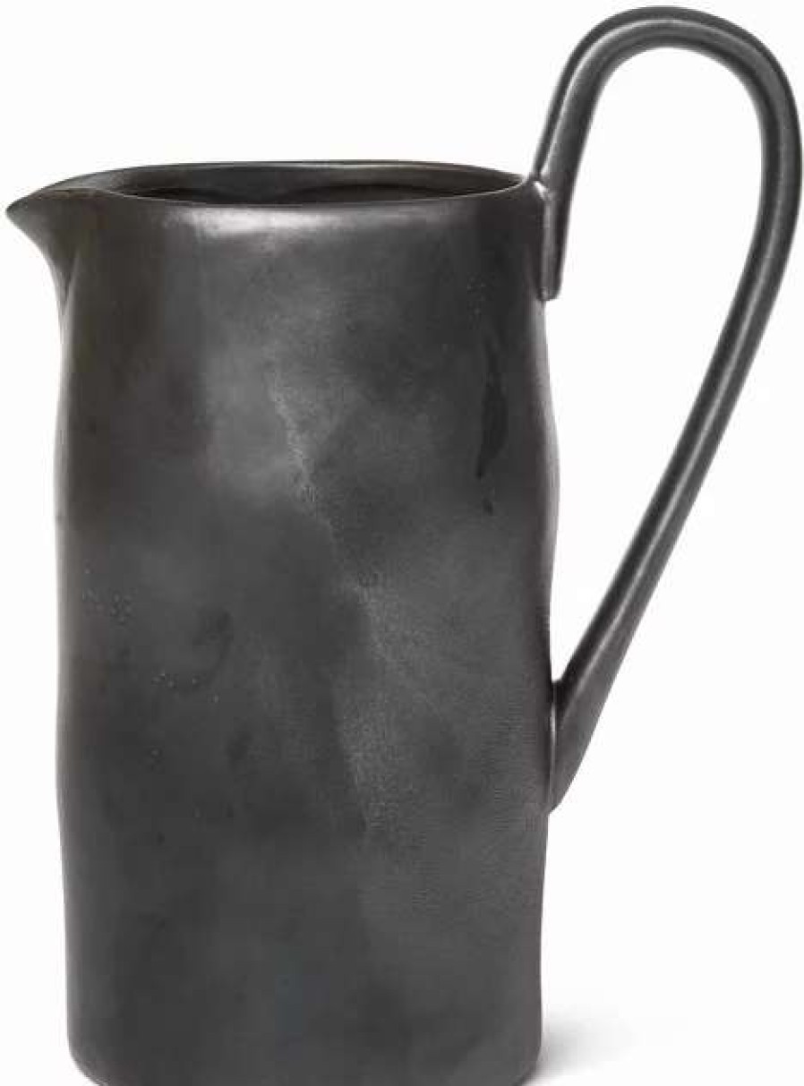 Jugs * | Black Porcelain Carafe 1 L Flow Ferm Living